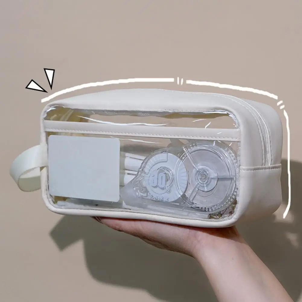 투명 연필 케이스 대용량 연필 주머니 학교 용품 펜 케이스 Trousse Estuches Escolares 편지지 연필 케이스