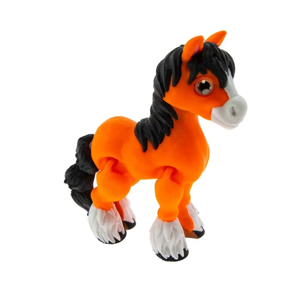 All-in-one Molding 3D Printed Horse Crystal Horse Rotatable 3D Printed Diceratops Horse Poseable Joints Laser