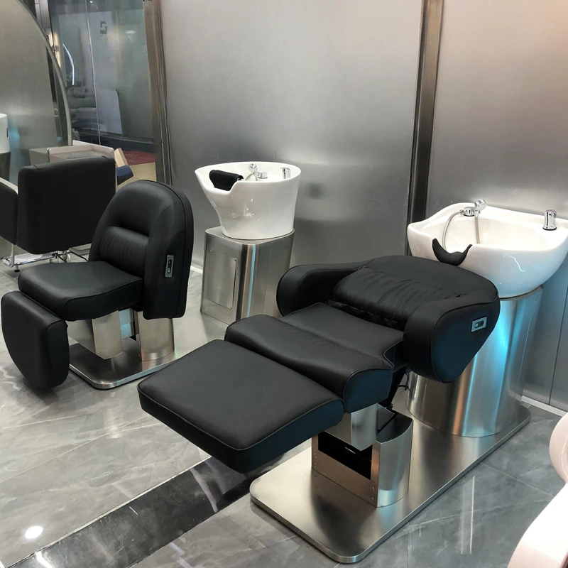 Equipment Makeup Shampoo Chairs Head Spa Massage Luxury Barber Shop Shampoo Chairs Stool Fotel Fryzjerski Salon Furniture QF50SC