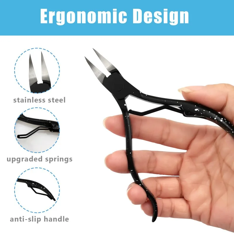 Zalaxt Toenail Clippers Nail Clippers for Thick or Ingrown Toenails Stainless Steel Long Handle Toenail Cutters