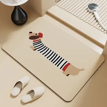 Tappetino assorbente per cuccioli di bassotto, tappetino antiscivolo per bagno, tappetino per porta del WC, simpatico tappetino per i piedi