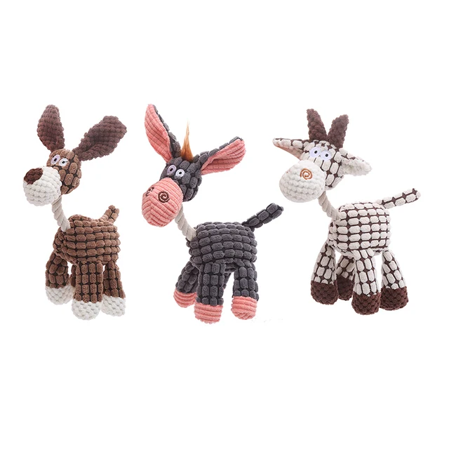 Stuffed donkey pet dog toy Bite resistant teeth stuffed toy with bb bark 5