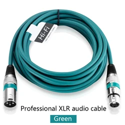 Premium XLR Male to Female Microphone Extension Cable for Professional Audio Recording (Green)
