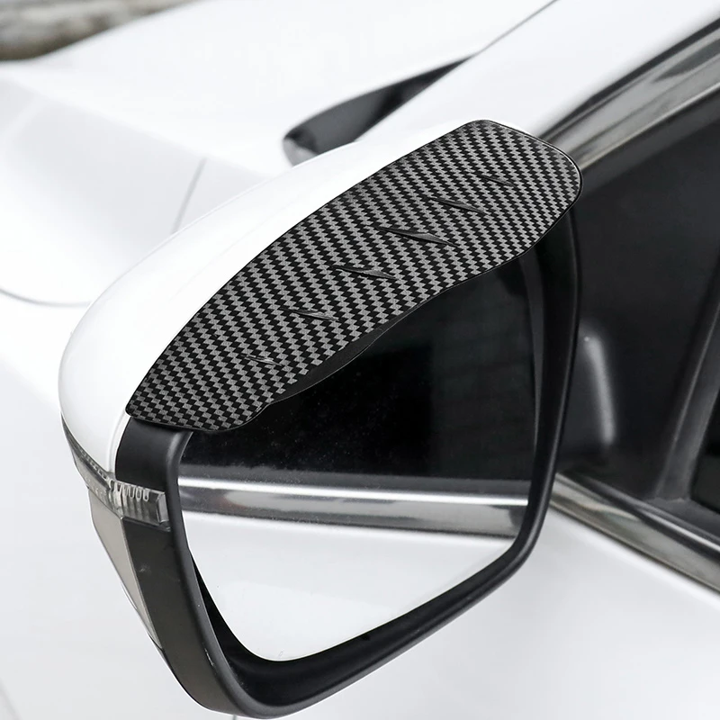 2pcs Car Rearview Mirror Rain Shield Rain Eyebrow Cover Universal Carbon Fiber Rear View Side Mirror Eyebrow Shield
