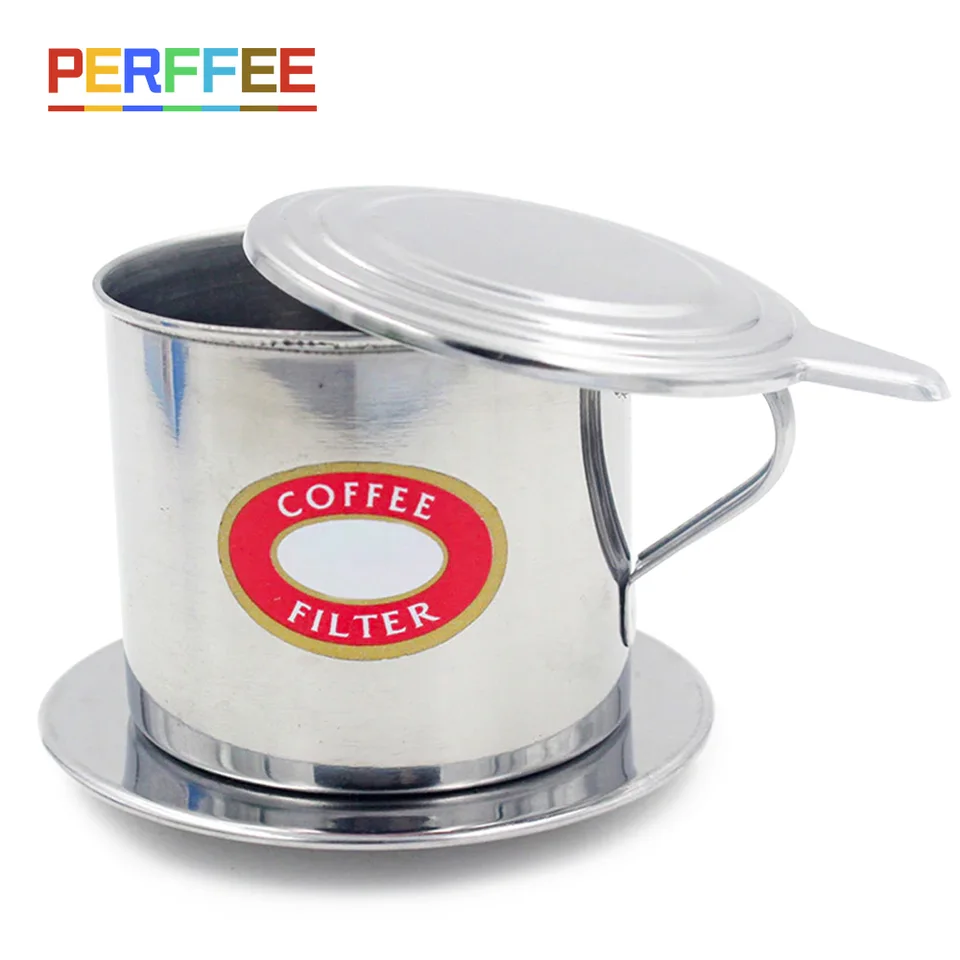 Caffettiera Vietnamita In Acciaio Inox 304, Filtro Antigoccia A Pressione, Rainbow Color, 10,5x12x8,2 Cm, Per Caffè Forte E Filtrato - 3