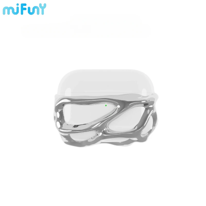 

Glorya Airpod Case Liquid Mercury Wireless Earphone Case Open Work Design Luxury Silvering AirpodsPro Protection Accessories