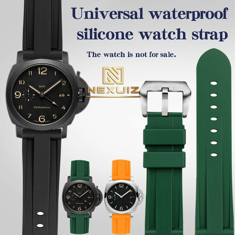 

22 24 26mm Silicone Rubber Watch with Accessories For Panerai PAM441/111 Waterproof Watch Band Soft Bracelet Universal Version