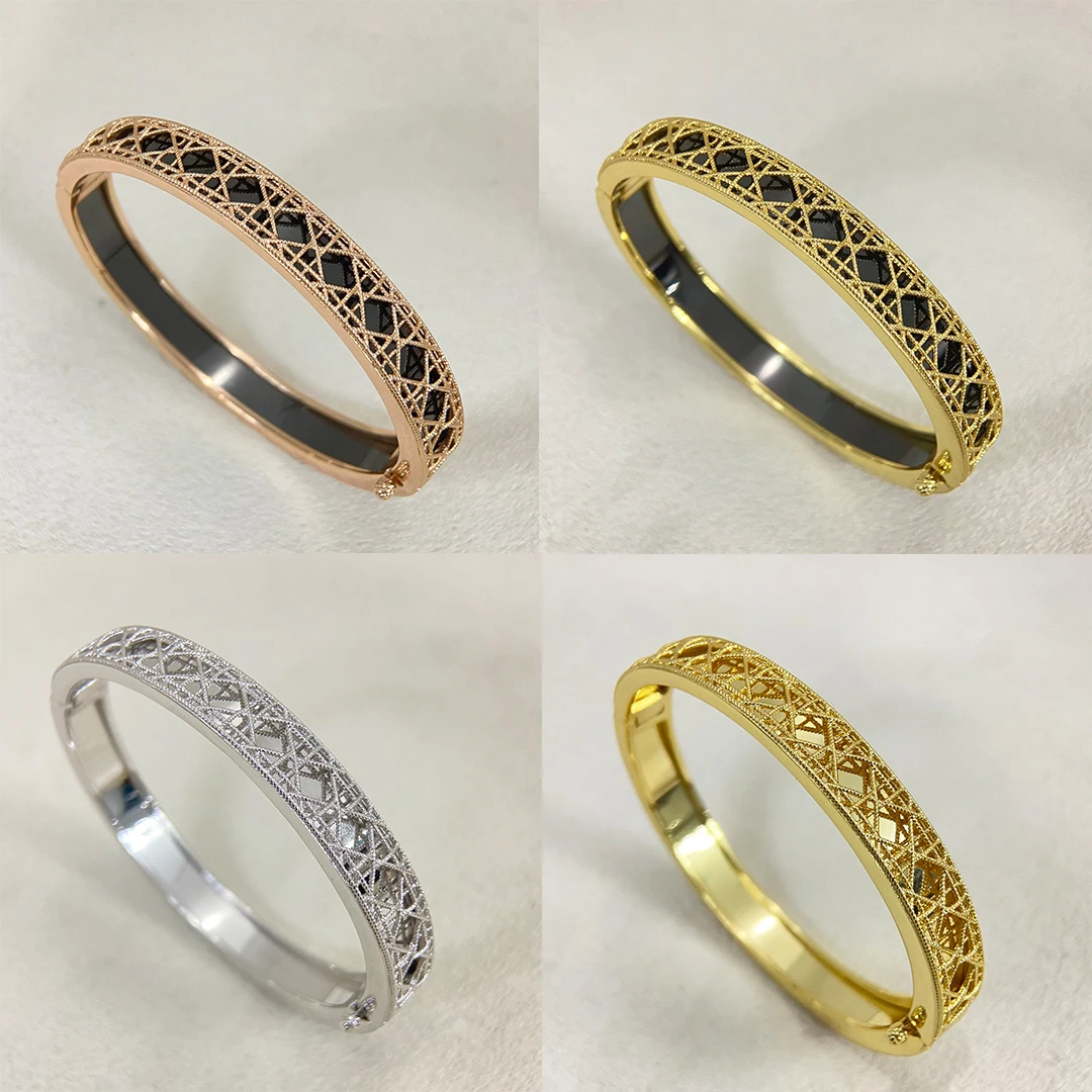 High Quality Classic Tengge Pattern Hollow Bracelets Woman, Luxury Designer Fashion Jewelry Woman, Birthday Gift Accessories 1