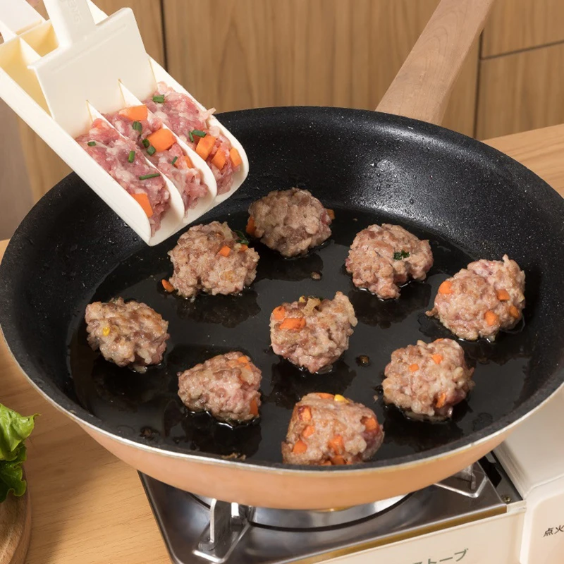 Meatball Maker Upgraded Pushing Non Stick Stuffed Meat Ball Shaping Cooking Scoop Food-grade PP Material Kitchen Supplies