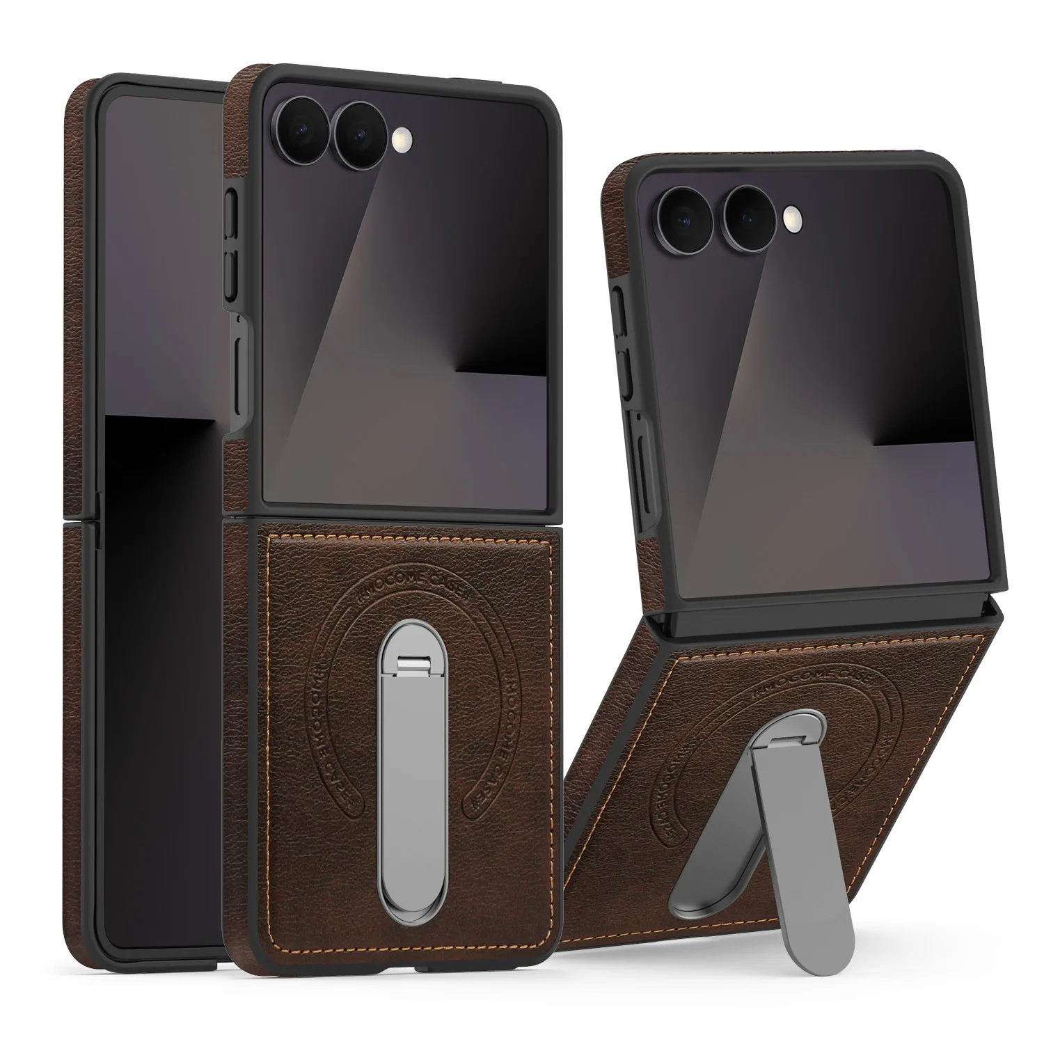 Vegan Leather 360° Rotating Stand Protective Case - Shockproof, Foldable Screen Cover