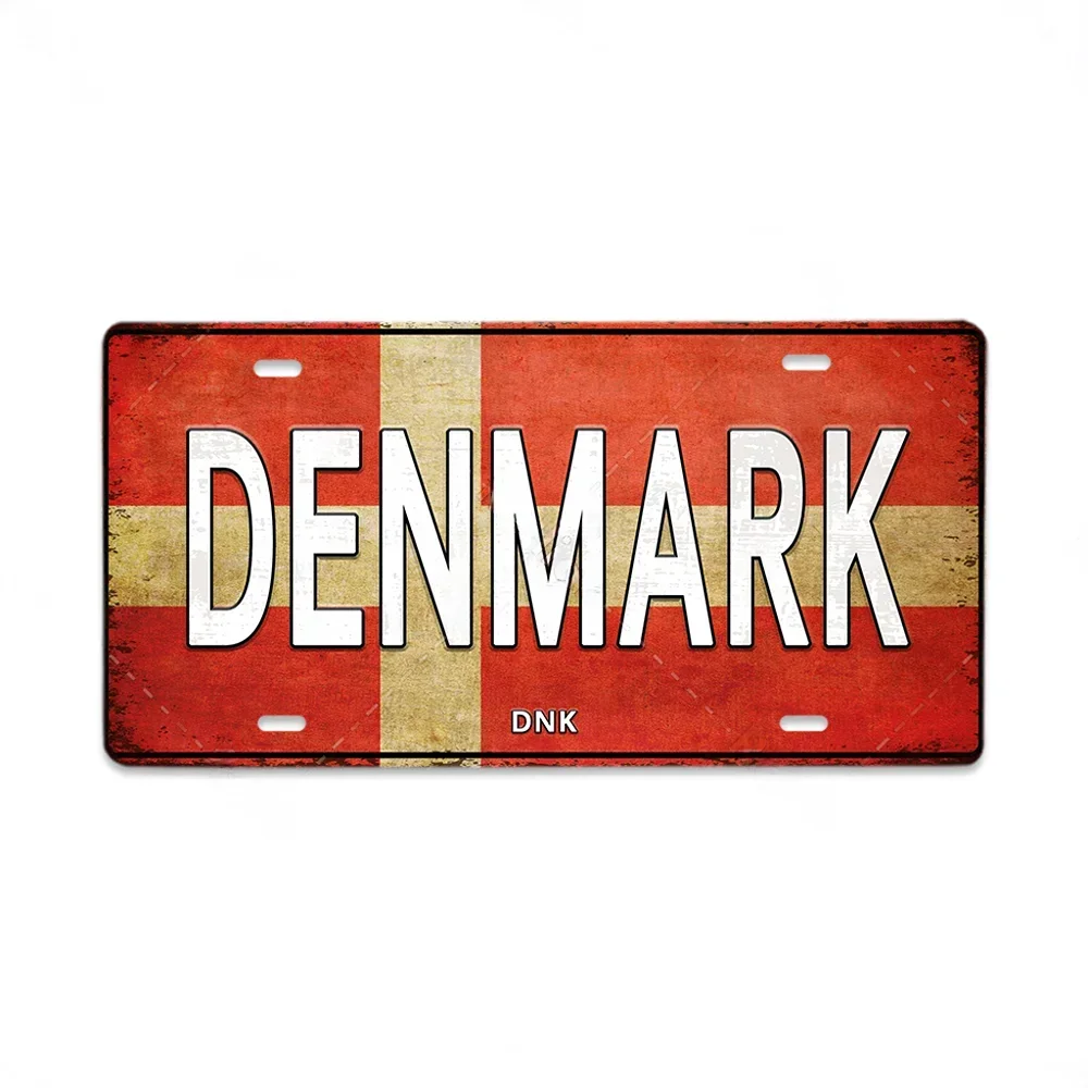Vintage Tourism Country Poster Metal Sign - Retro License Plate Style Wall Art