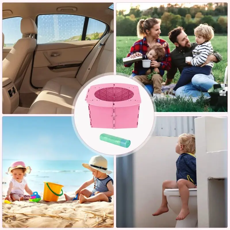Baby Portable,Foldable Potty Seat for Toddler,Training Toilet Seat Emergency Toilet for Car,Camping,Kid Outdoor Travel Potty 6