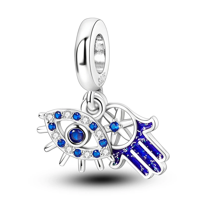 ZiNuo Ciondolo Acchiappasogni Per Bracciale In Argento 925 – Con Cristalli E Piuma, Foro 4,5-4,8 Mm, Regalo Donna