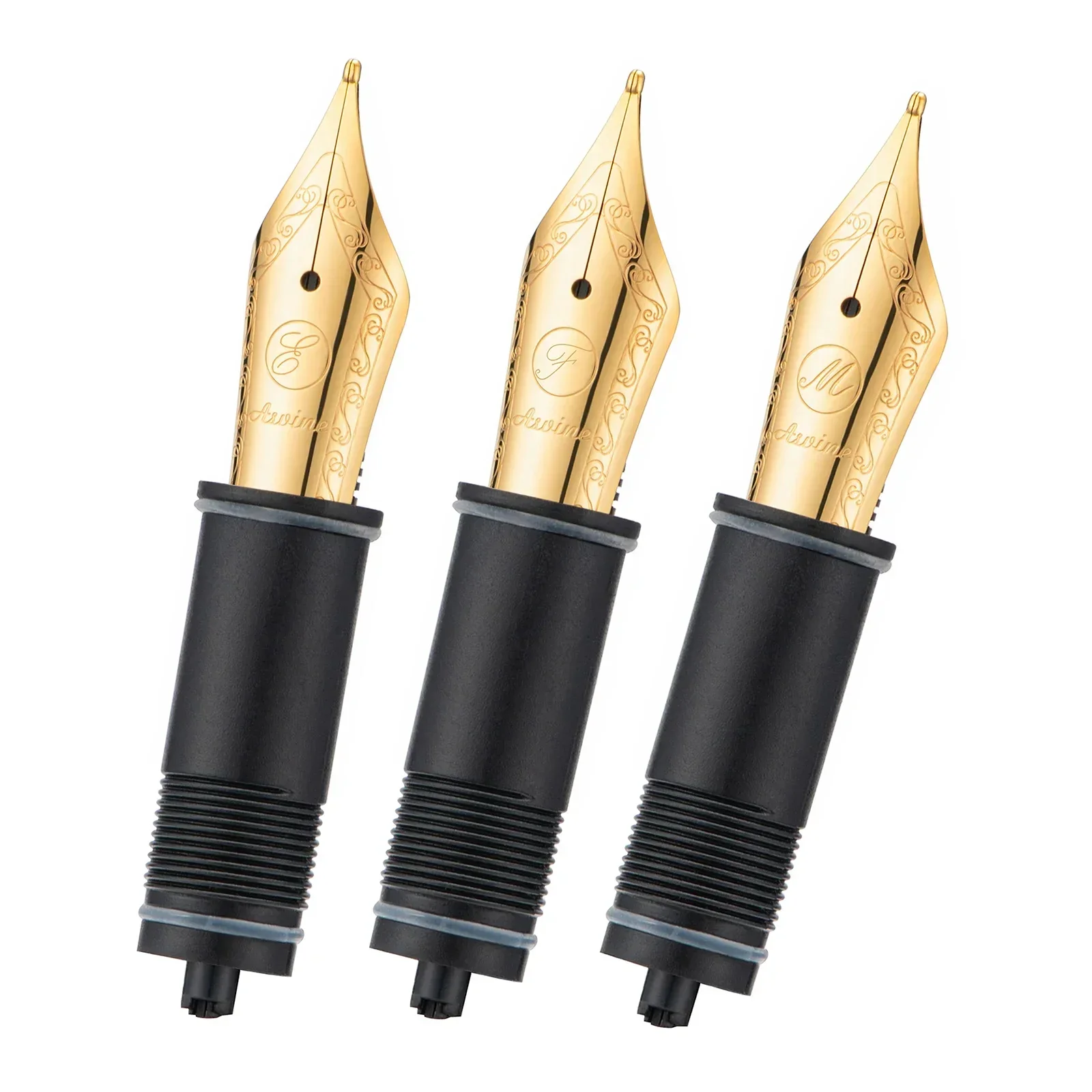 3個の魅惑的な万年筆に置き換えられたペン先、f/m nib for asv169、p20