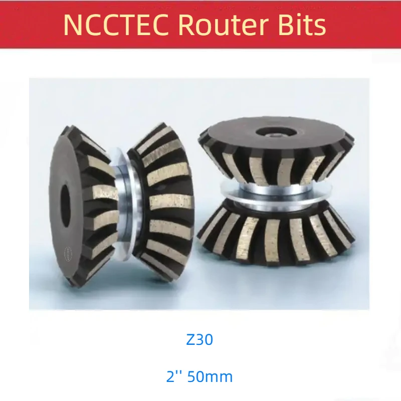 

1pcs 2'' Z30 Profiling Edge 50mm Diamond Milling Drum Zero Tolerance Wheel Profile Granite Grinding Disc Router Bits 5/8"-11 M14
