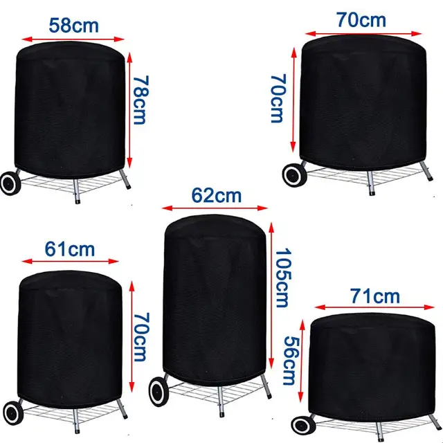 210D Oxford Cloth Bbq Grill Cover Round Case Coveres Kültéri Porellenes Vízálló Védőkatrotor Sütő Bútorok Burkolata - Image 2