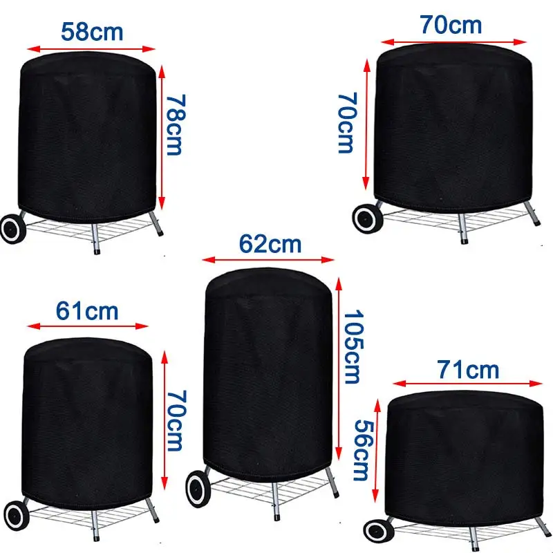 Waterproof BBQ Grill Cover, Outdoor Rain Cover, Anti Dust Protector for Gas Charcoal Electric Barbe, 210D 2