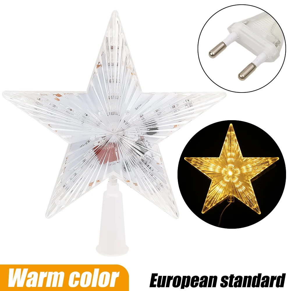 Adornos para árbol de Navidad, luz de estrella brillante, adorno para árbol de Navidad, lámpara de noche de hadas LED, decoración para fiesta en casa, Año Nuevo, bricolaje