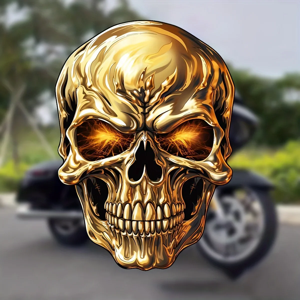 

Автомобильная наклейка Golden Saint Skull для мотоцикла, Модифицированная декоративная наклейка, покрытие царапин автомобиля, декоративная наклейка для компьютера или стены D
