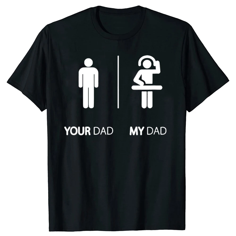 Mein Papa ist ein DJ, lustige Scheibe, Jockey-DJ-T-Shirts, kurzärmelig, Geburtstagsgeschenke, Herrenbekleidung, modisch, lässig, lockeres, übergroßes T-Shirt
