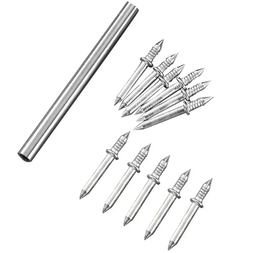 Double-Head Seamless Nail Multifunctional Carbon Steel Seamless Nails 100PCS Wear-Resistant Skirting Nails For Dangling Photos