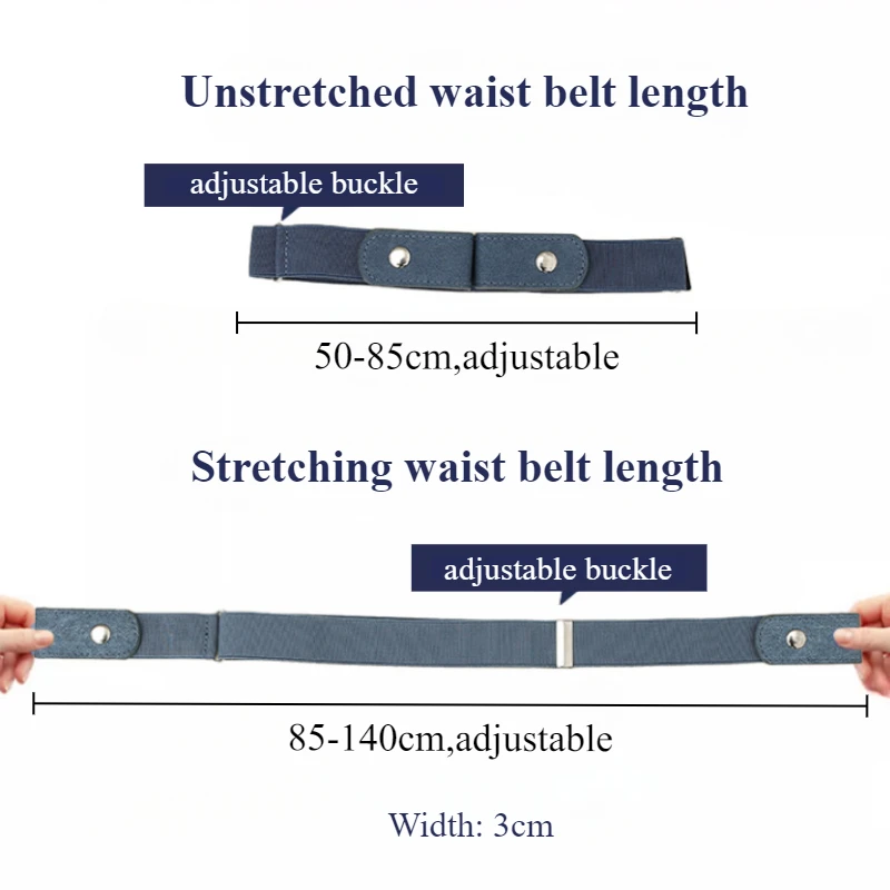 1pc Buckle-less elastic waistband Adjustable Easy to put on Concealed buckle Suitable for jeans and skirts Waist Support Belt Back Support Belt Weightlifting Belt Waist Shaping Belt Waist Trainer Belt Weightlifting Waist Belt