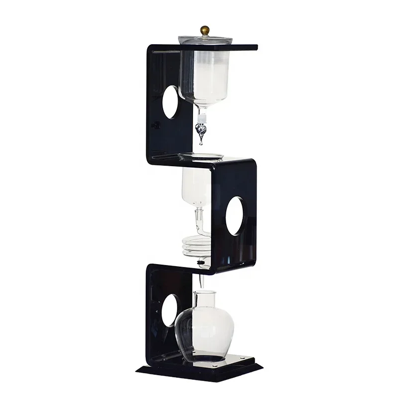 

High Quality 600ml Cold Brew Coffee Maker Resistant Glass Ice Drip Adjustable Valve Coffee tools Black