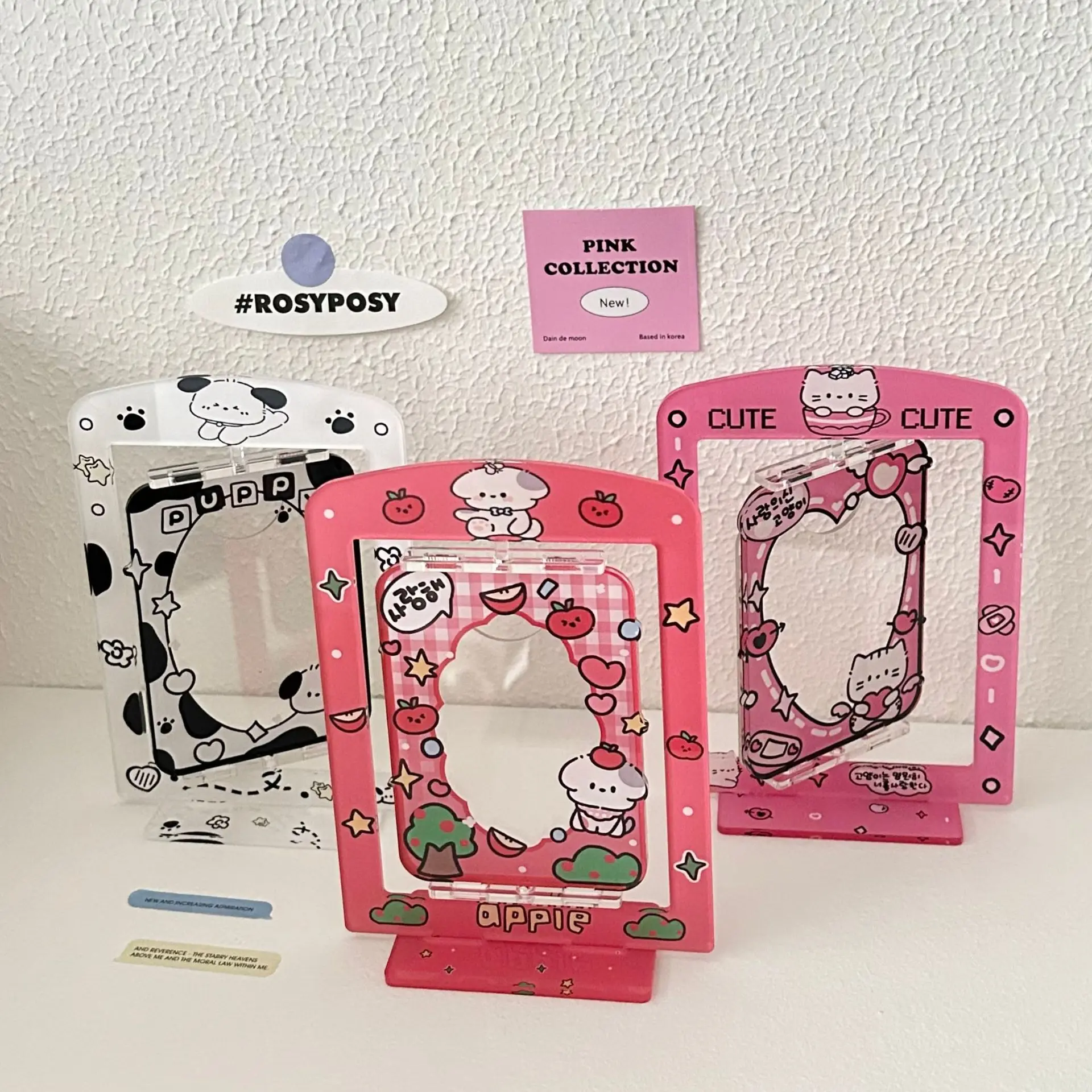 Raccoglitore fotografico Kpop da 3 pollici Kawaii Mini Idol Photo Album Photocard Holder Cartton Estetico Coniglietto Raccoglitore per biglietti da visita, buste per fotocarda, 40 tasche (blu