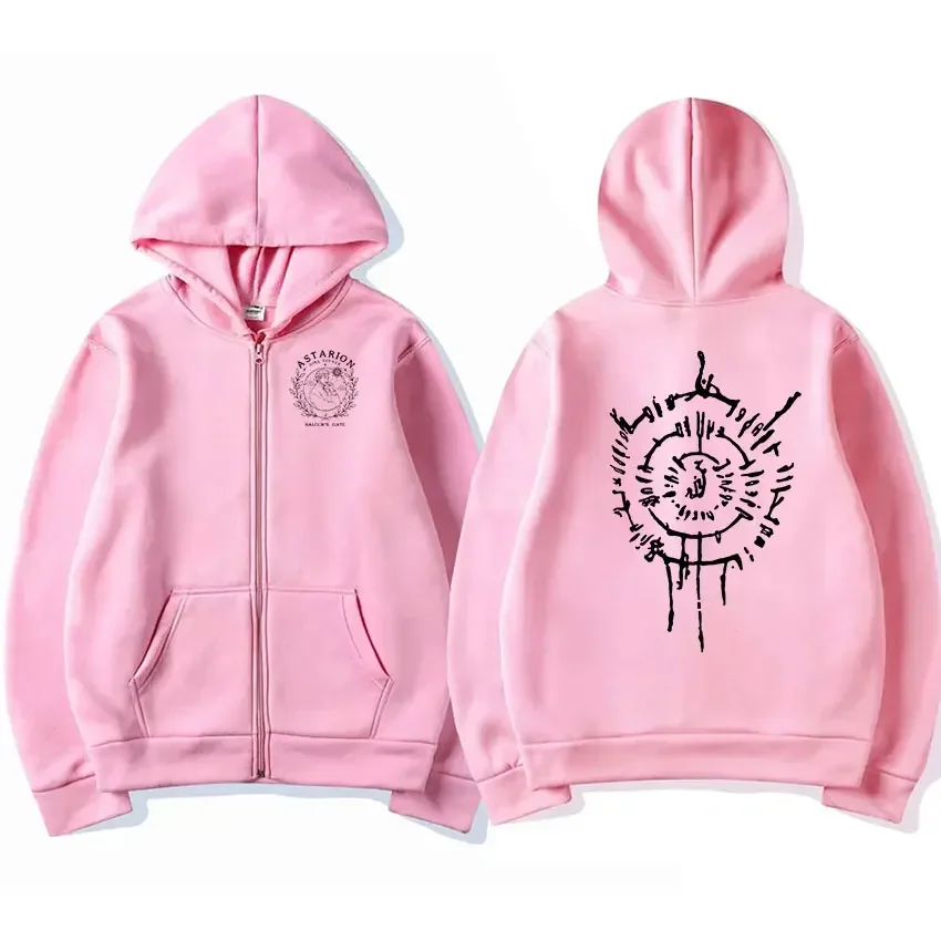 Astarion 2023 Print Zipper Hoodie Jacket Men Casual Fashion Oversized Zip Up Sweatshirt Coats Unisex Zip-up Hoodie Streetwear