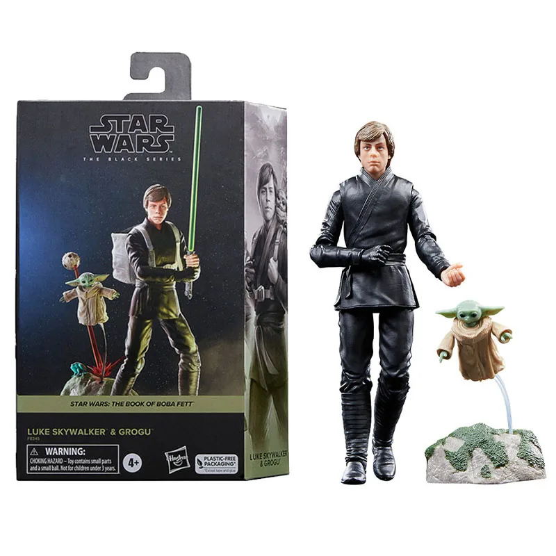 

Hasbro Star Wars The Black Series The Book of Boba Fett Luke Skywalker & Grogu Action Figure Collection Model Toy 6 Inch