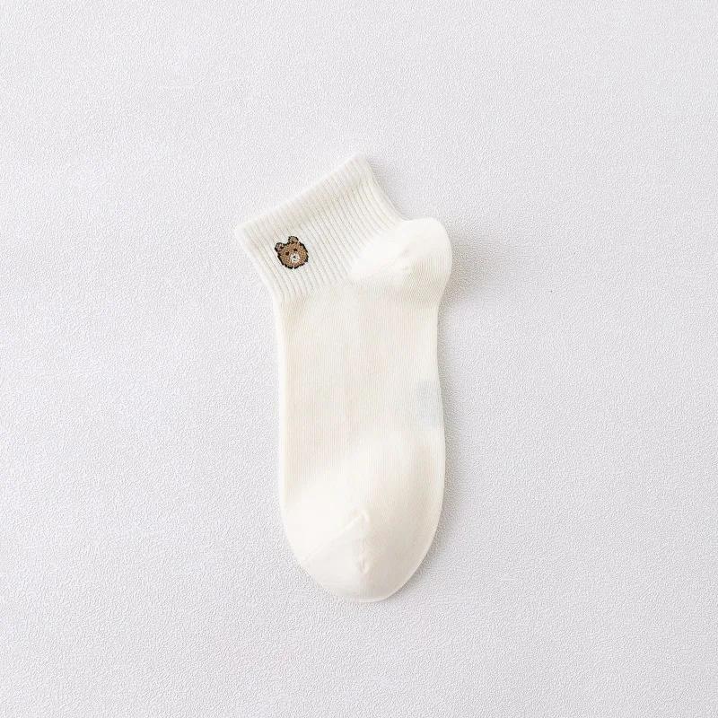 여성용 짧은 양말, 얇은 인스타그램 타이드 카키 면 양말, 낮은 얕은 보트 양말, 용수철 및 여름, 10 켤레