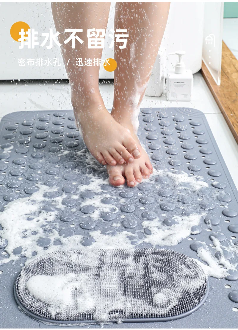 Bath Mat Cloud Massage Leak Hole Suction Cup Bubble Design Non-slip Fall  Prevention Anti-skid Bathroom Tub Shower Foot Mat - AliExpress