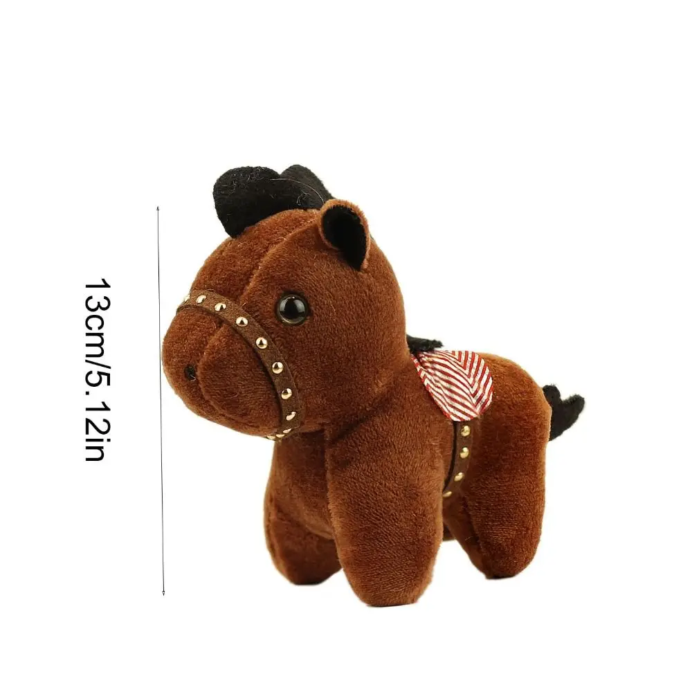 Cartoon Pony Pendant Steed Doll Mascot Doll Plush Horse Keychain Fluffy Chinese Style Stuffed Animal Keyring Home Decoration