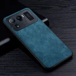 Premium Scratch-Resistant PU Leather Phone Case - Solid Color Cover for Mi 11 Ultra (Dark Blue)