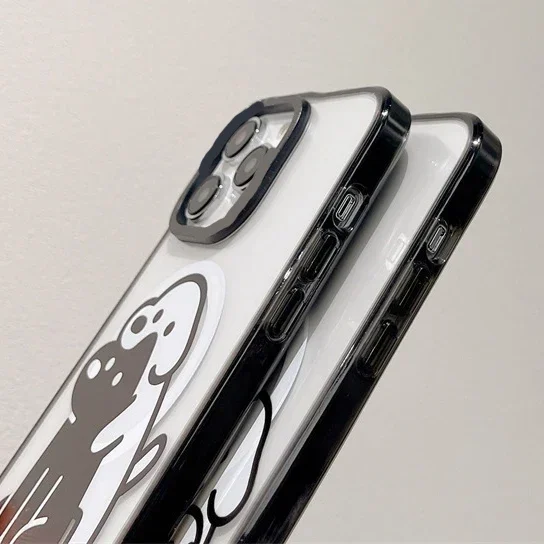 MagSafe Acrylic Cartoon Dog Phone Case Cover for IPhone 11 12 13 14 15 Pro Max Case for IPhone 15 Pro Max