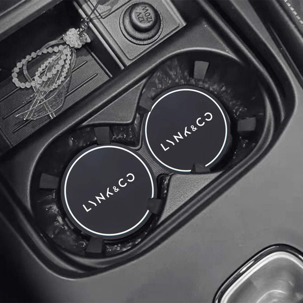 For Lynk & Co 05 01 02 03 06 Lynk&Co Non-slip Car Water Cup Pad Rubber Mat for Bottle Holder Coaster Auto Interior 2 pcs