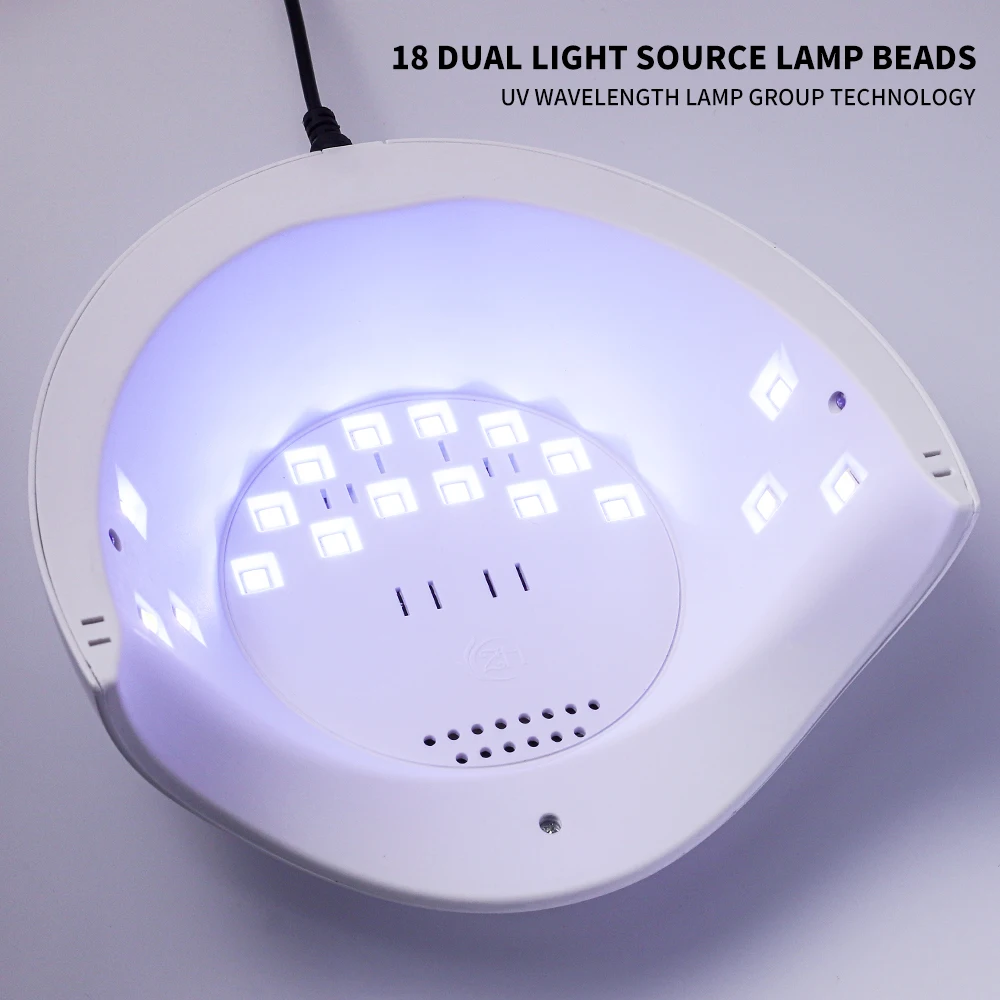 전문가용 네일 드라이어 18LED UV 네일 라이트 (타이머 및 센서 설정 포함) 네일 폴리쉬 경화 라이트 (네일 살롱 도구용)