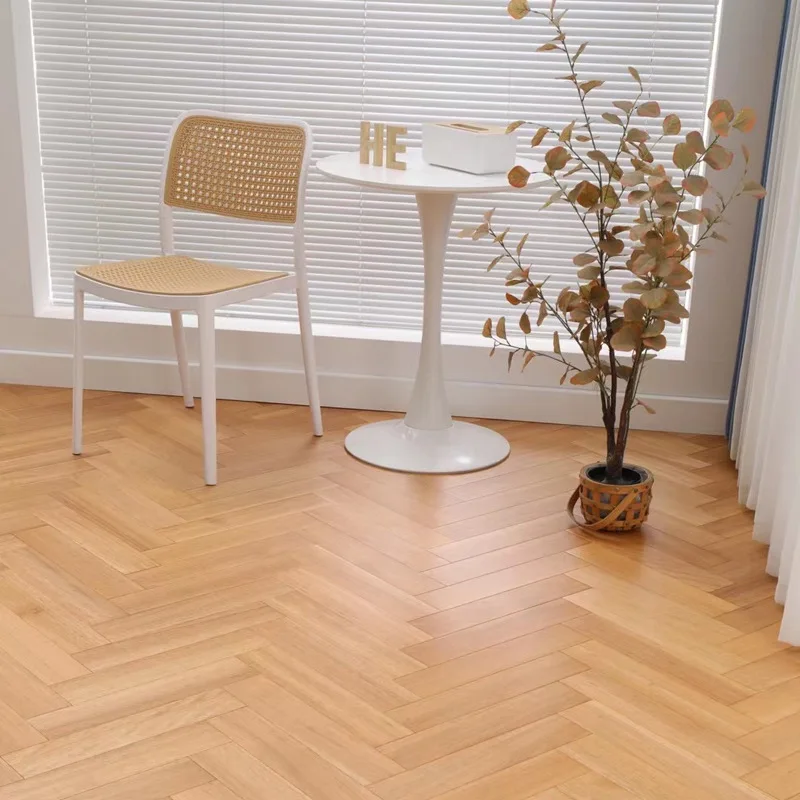 Pure solid wood herringbone floor floor heating lock Fan longan disc bean oak pure solid wood log herringbone floor 6