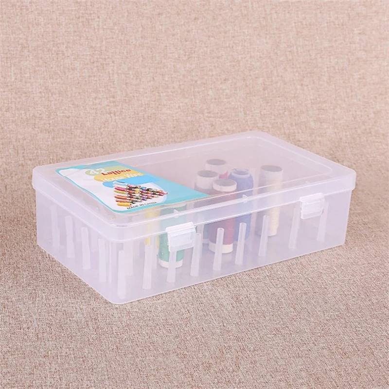 Sewing Storage Box Sewing Thread Storage Box 42 Pieces Spools Bobbin Carrying Case Container Holder Craft Spool Organizing Case