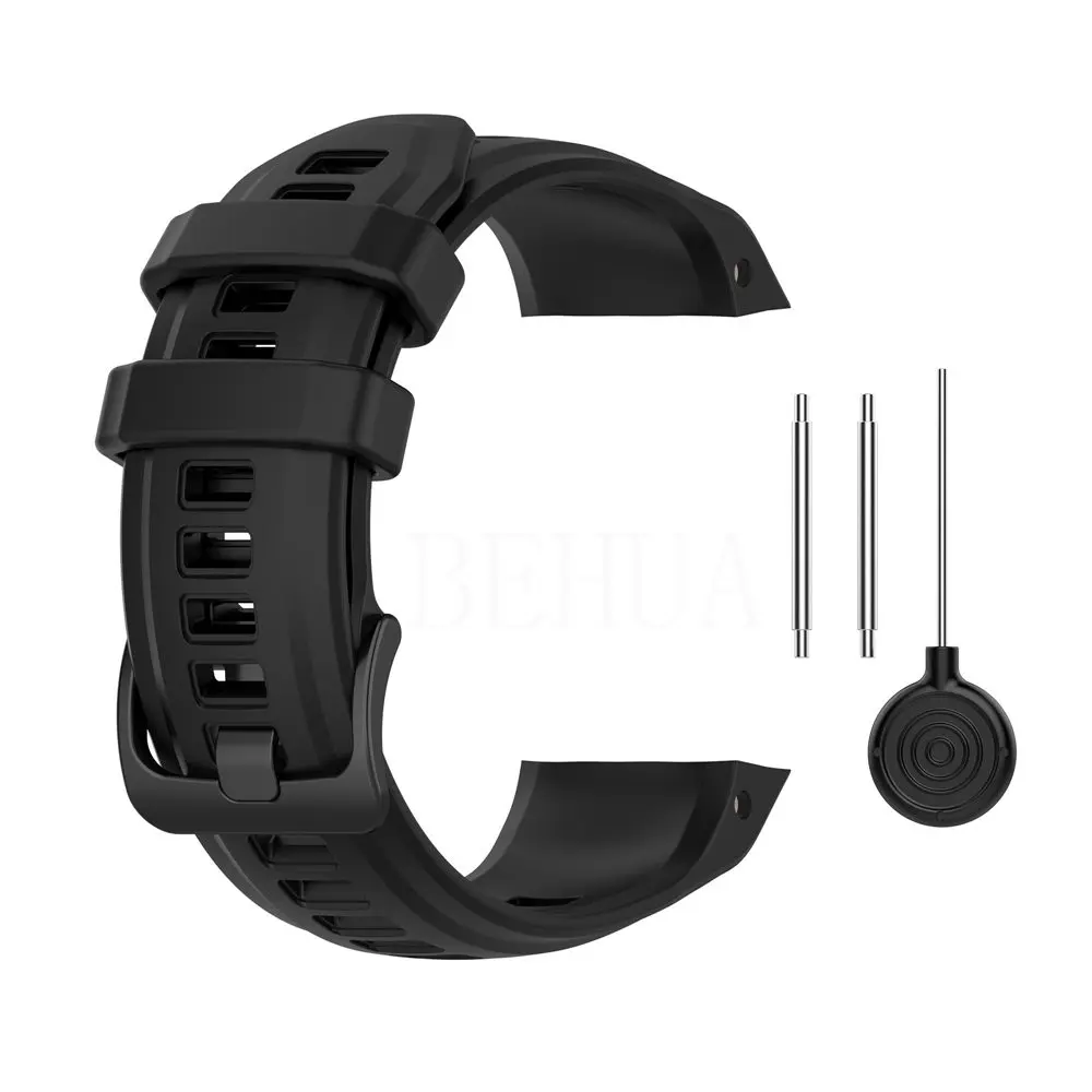 Durable Silicone Fashion Wristband with Black Buckle - Smart Watch Strap Accessories