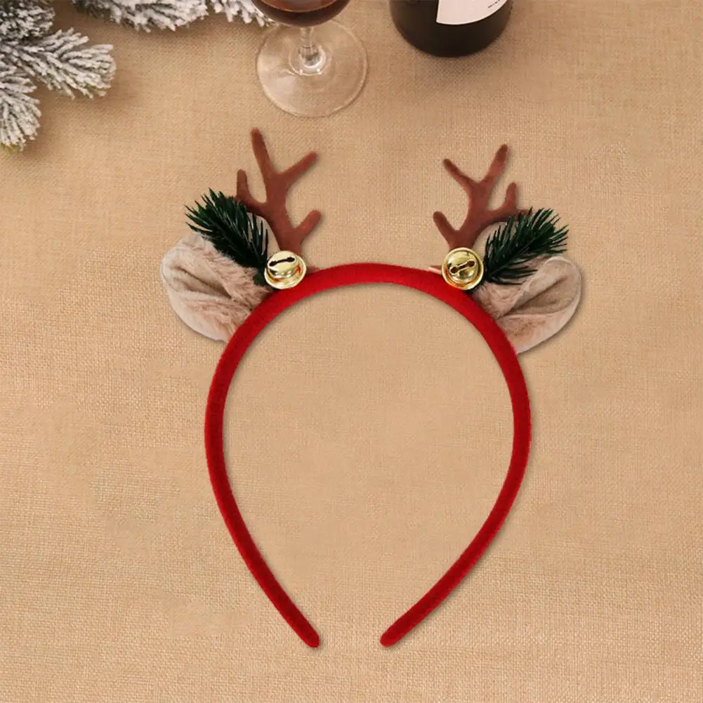 Fun Christmas Costume Accessory Christmas Headband Antlers Festive Reindeer Headband with Bells for Cosplay for Fun