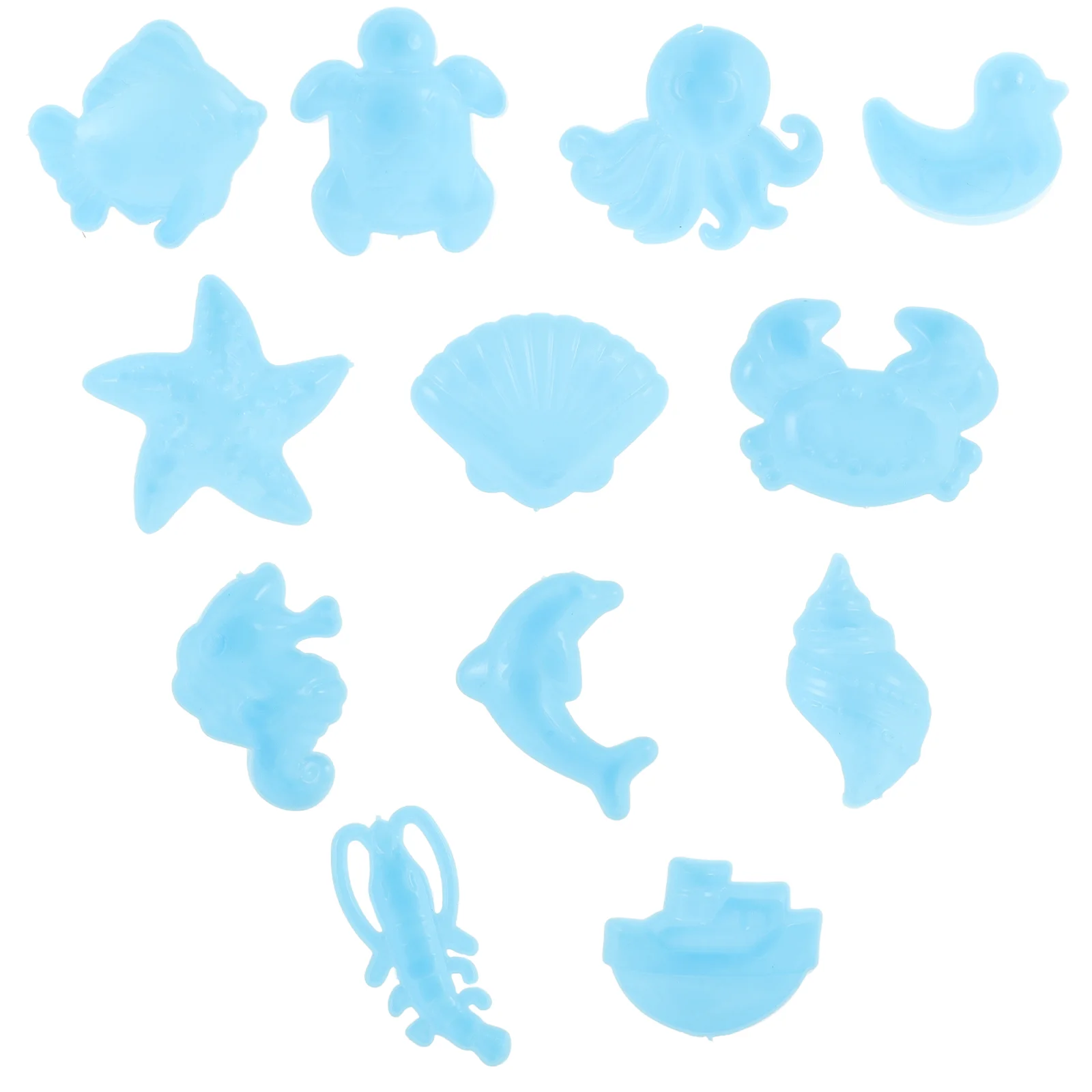12pcs Play Sand Molds Beach Sand Toys Set Sand Tray Toys Sand Fish Octopus Molds For Kids(Small/Ocean/ Random Color) 2