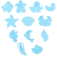 12pcs Play Sand Molds Beach Sand Toys Set Sand Tray Toys Sand Fish Octopus Molds For Kids(Small/Ocean/ Random Color) 2