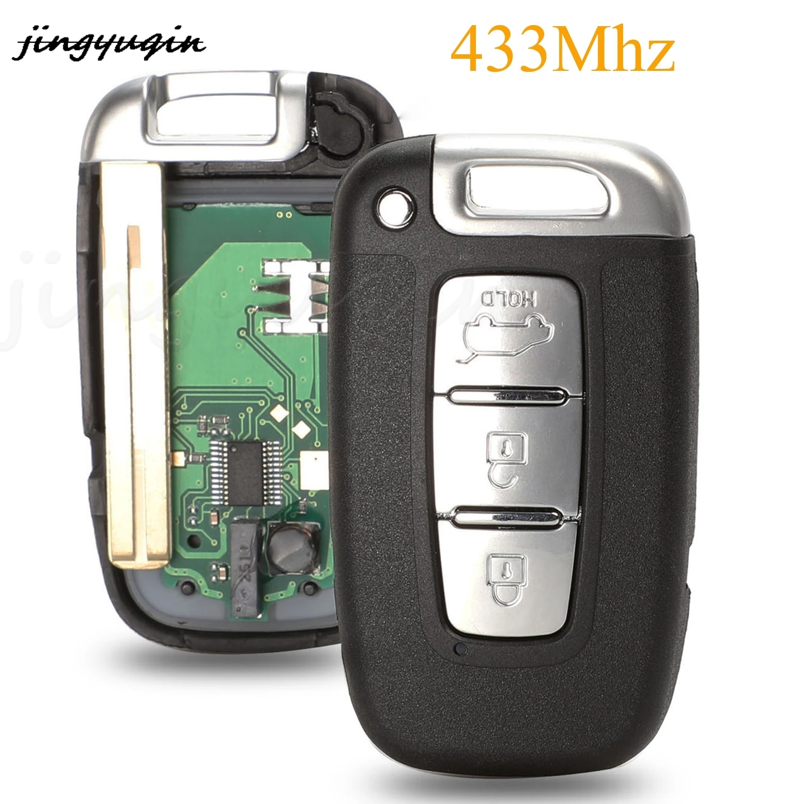 

jingyuqin 5pcs 3 BTN Smart Remote Car Key Fob 433Mhz For HYUNDAI I30 I45 Ix35 Genesis Equus Veloster Tucson Sonata Elantra K2