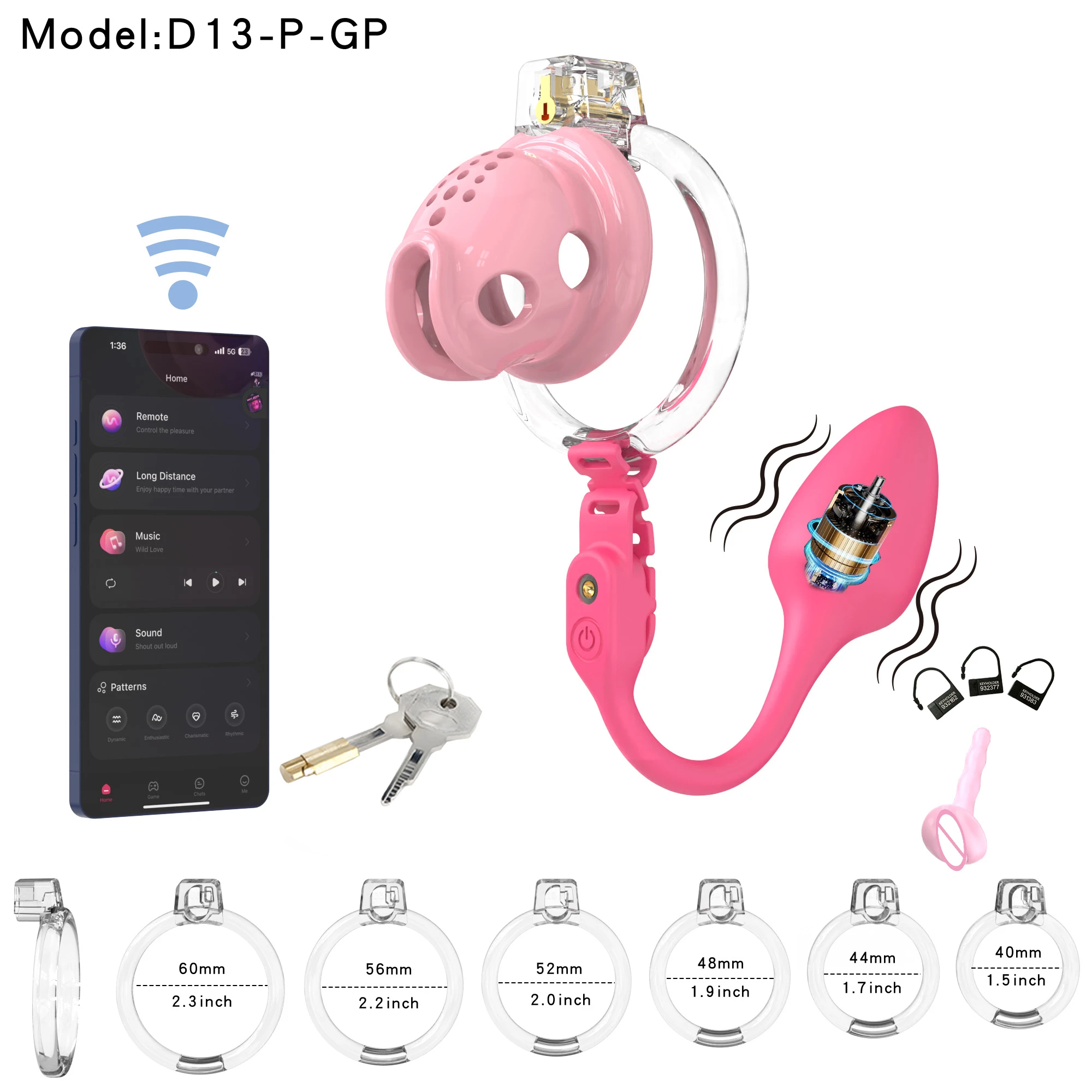 Soft PVC Cobra Anal Vibrator with Chastity Belt Cock Cage with 6 Rings Feminization Catheter Plug Erotic Adult Game for Couple