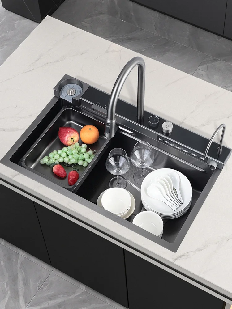 

Sink large single tank thickened 304 stainless steel whale pool dishwashing sink set