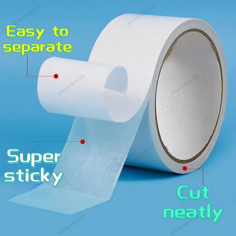 

High Quality Double-sided Adhesive High Viscosity Strong Tape Manual Office Transparent Ultra-thin Hand-torn Tape Stickers H6507