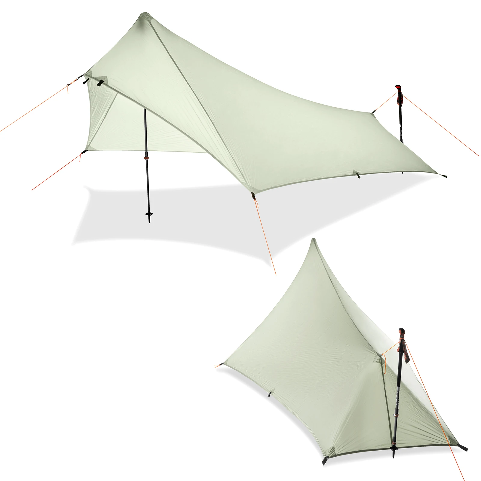 Ultraleve 310g flysheet tenda impermeável 20d dupla face silicone revestimento de acampamento de náilon abrigo dossel ly ly leve lona