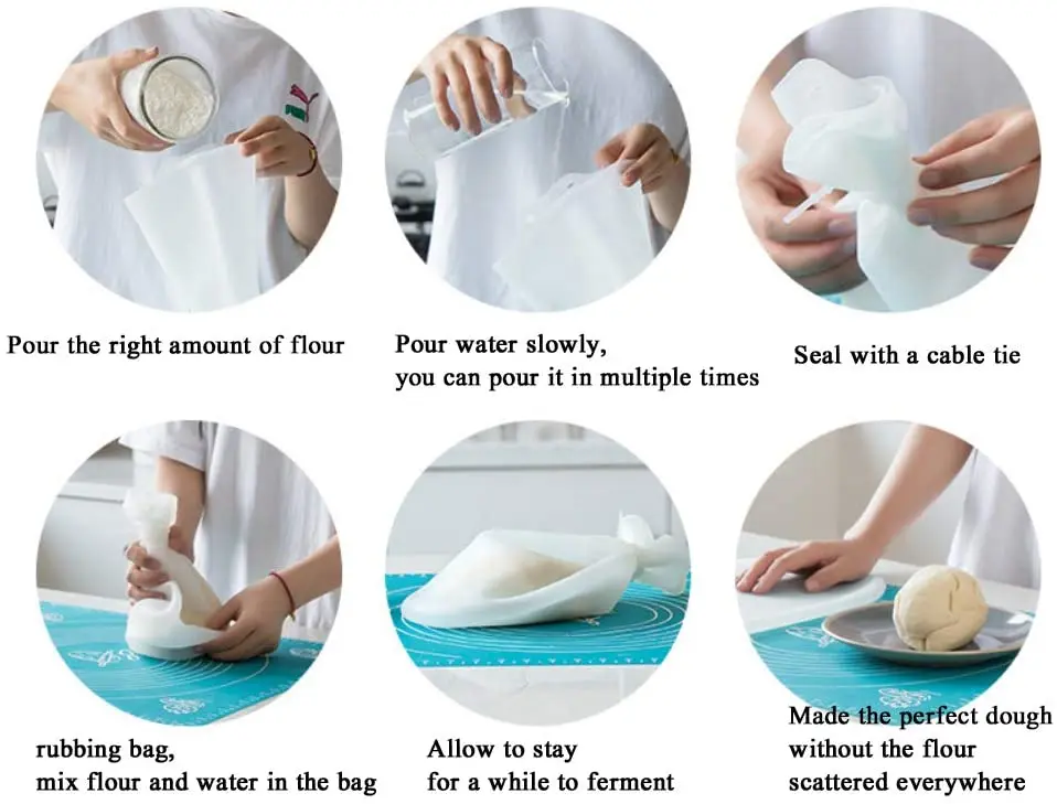1.5KG Silicone Kneading Dough Bag Flour Mixer Versatile for Bread Pastry Pizza Kitchen Tools dough kneading bag