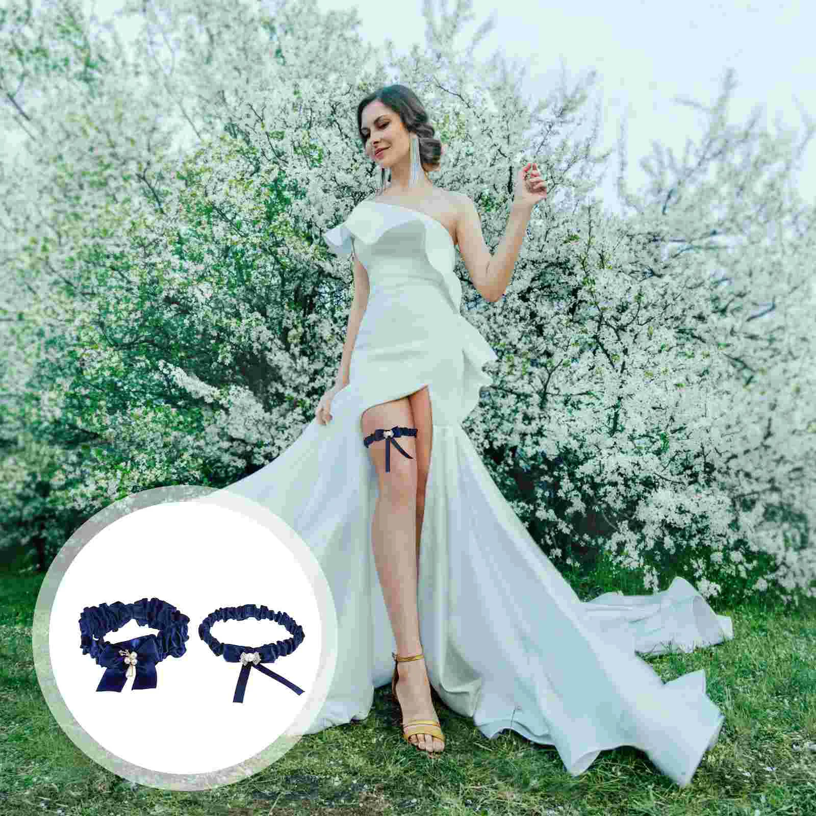 

2 Pcs White Prom Suits For Prom Leg Ring Accessories Accessories for Bride Lace Weddings Day Cloth